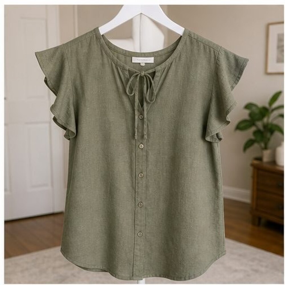 Olive Button Blouse